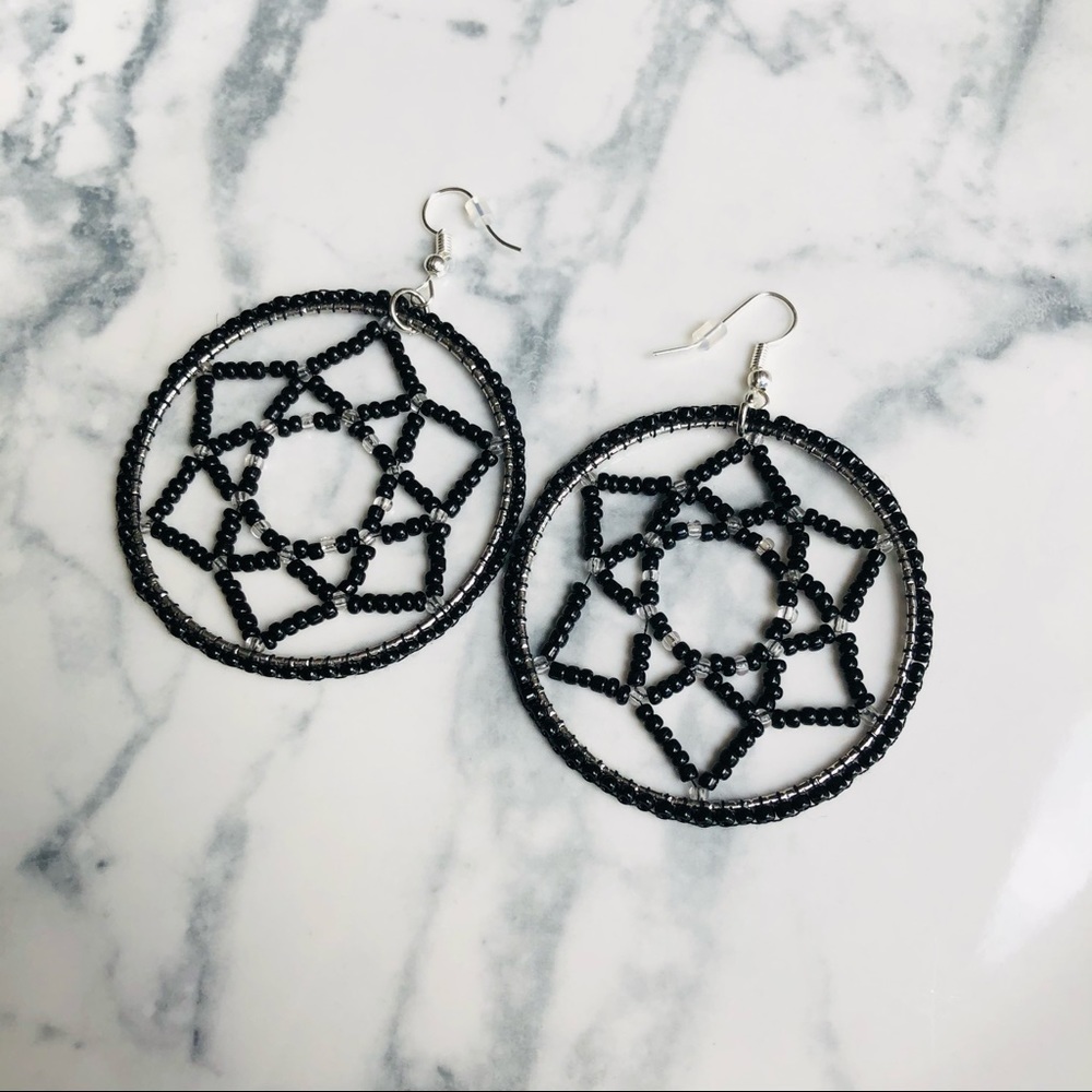 Handmade Beaded Dreamcatcher Earrings